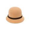 Chapeaux*Draeger Paris Chapeau en Laine Cloche Feutre Camel