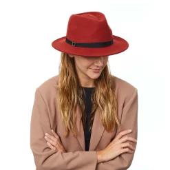 Chapeaux*Draeger Paris Chapeau Fédora Détail Galon en Laine
