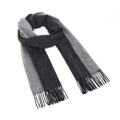 Foulards & Capes*Draeger Paris Écharpe Réversible en Laine - Noir et Gris