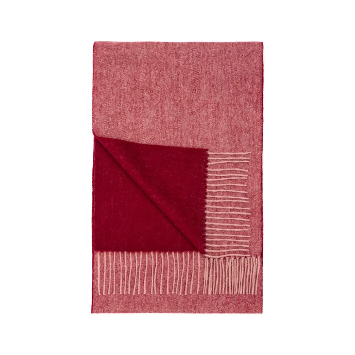 Foulards & Capes*Draeger Paris Écharpe Réversible en Laine - Bordeaux et Rouge