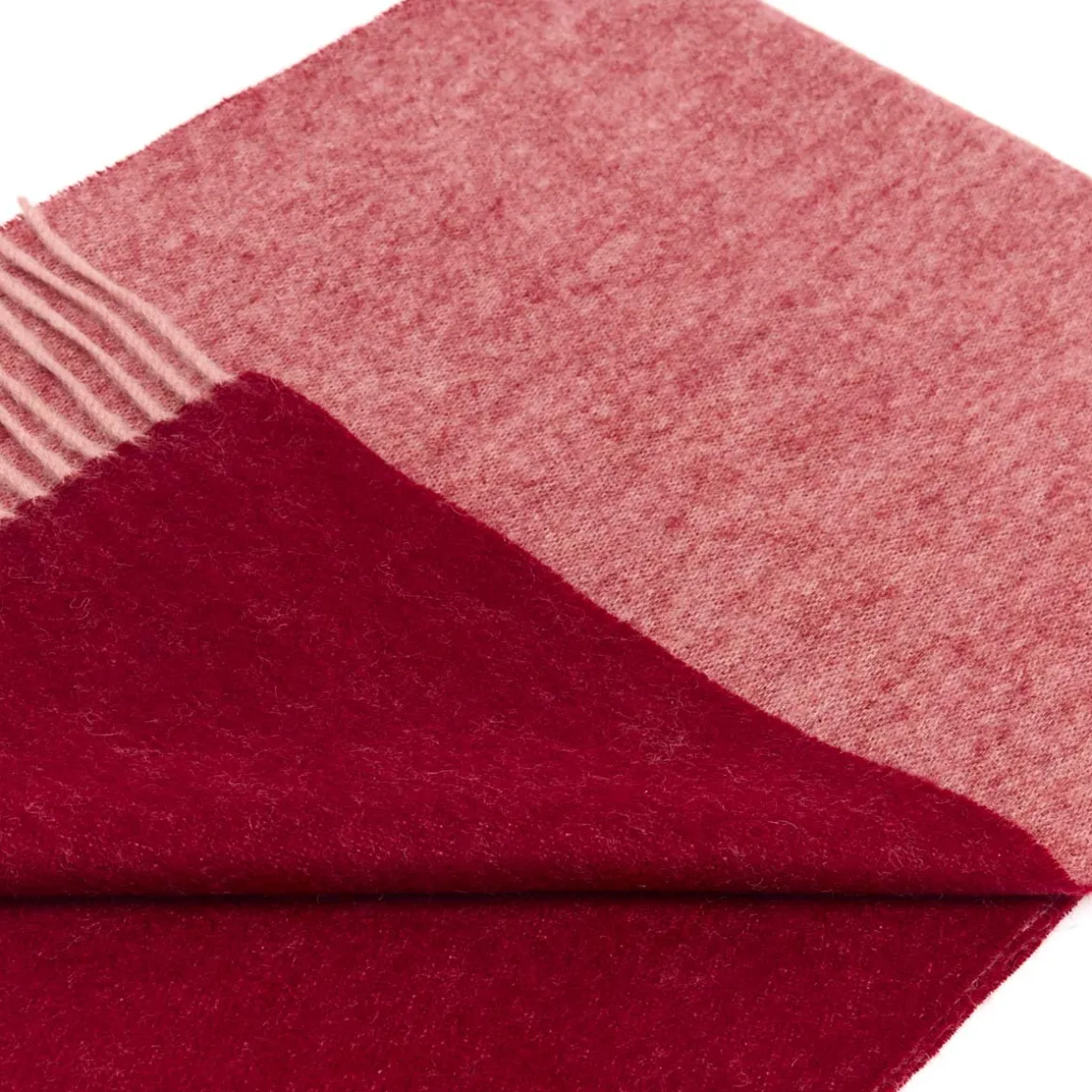 Foulards & Capes*Draeger Paris Écharpe Réversible en Laine - Bordeaux et Rouge