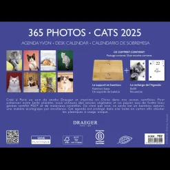 Agendas*Draeger Paris Coffret éphéméride Agenda Yvon 2025 - Edition Chat