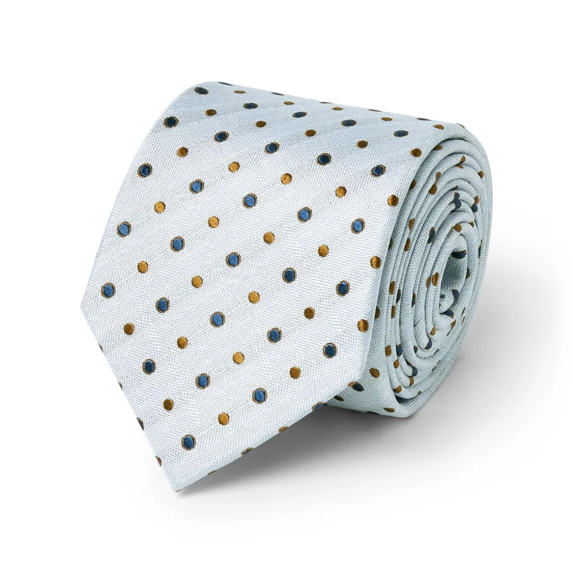 Cravates*Draeger Paris Cravate à pois bleu marine et camel