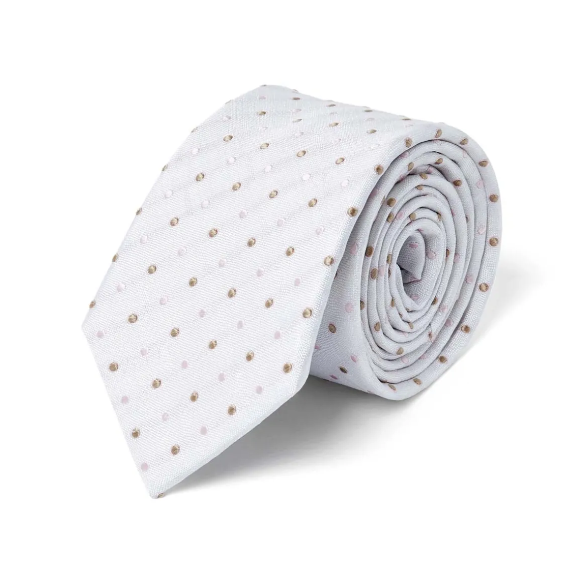 Cravates*Draeger Paris Cravate à pois roses et camel