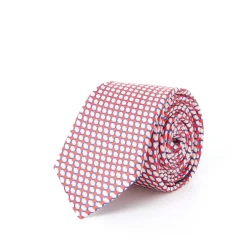 Cravates*Draeger Paris Cravate en Twill de Soie Imprimée - Rouge