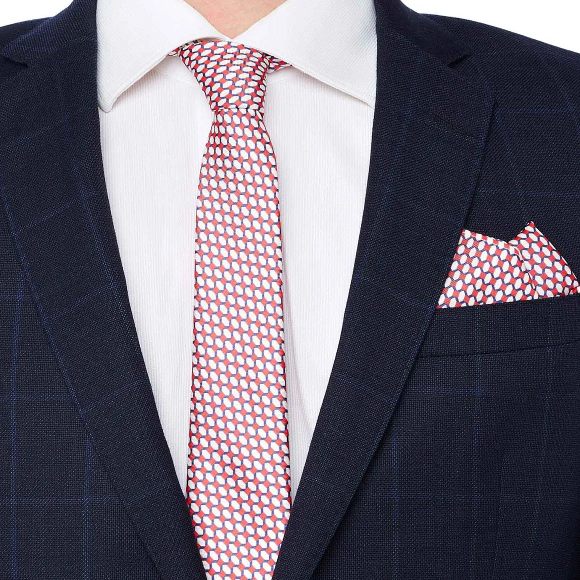 Cravates*Draeger Paris Cravate en Twill de Soie Imprimée - Rouge