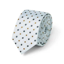 Cravates*Draeger Paris Cravate fine à pois bleu marine et camel