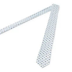 Cravates*Draeger Paris Cravate fine à pois bleu marine et camel