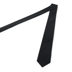 Cravates*Draeger Paris Cravate fine noire à pois blancs