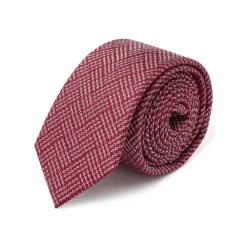 Cravates*Draeger Paris Cravate fine rouge foncé à motifs blancs