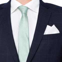 Cravates*Draeger Paris Cravate jacquard en 100% soie - Imprimé micro motif - Vert - 150x7 cm