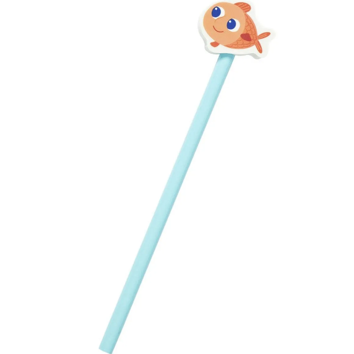 Fournitures Scolaires*Draeger Paris Crayon à papier avec gomme Poisson - Bleu ciel