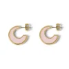 Boucles D'oreilles*Draeger Paris Créoles émail rose