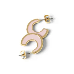 Boucles D'oreilles*Draeger Paris Créoles émail rose