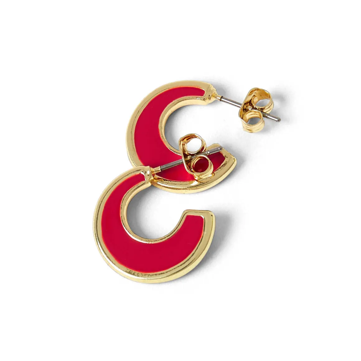 Boucles D'oreilles*Draeger Paris Créoles émail rouge