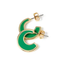 Boucles D'oreilles*Draeger Paris Créoles émail vert