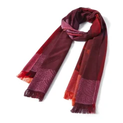 Etole*Draeger Paris Etole Jacquard Plumes Bordeaux Orange