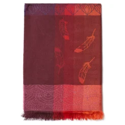 Etole*Draeger Paris Etole Jacquard Plumes Bordeaux Orange