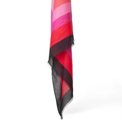 Foulards & Écharpes*Draeger Paris Foulard à Motifs Graphiques Imprimés - Rouge et Rose - Signature Draeger