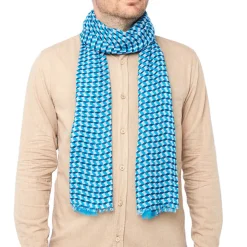 Foulards & Écharpes*Draeger Paris Foulard imprimé Kaleidoscope - Bleu - Homme - 70x180 cm - Draeger