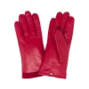 Gants*Draeger Paris Gants Bi-Matière en Cuir d’Agneau - Rouge