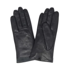Gants*Draeger Paris Gants Bi-Matière en Cuir d’Agneau - Noir