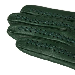 Gants*Draeger Paris Gants Femme En Cuir à Lacets - Vert