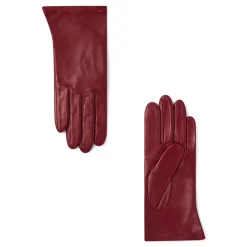 Gants*Draeger Paris Gants femme tactiles en cuir - rouge