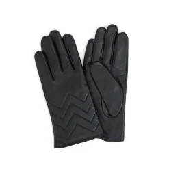 Gants*Draeger Paris Gants surpiqués en cuir - Noir - Femme