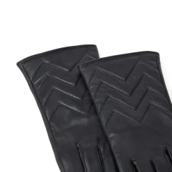 Gants*Draeger Paris Gants surpiqués en cuir - Noir - Femme