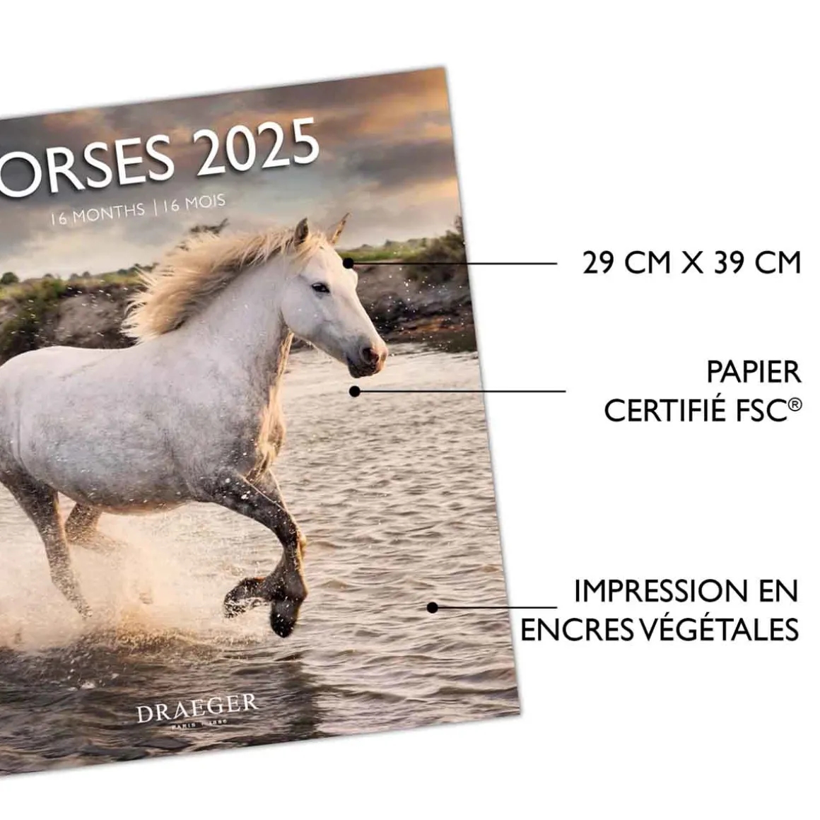 Calendriers|Agendas*Draeger Paris Grand Calendrier Mural 29x29 cm 2025