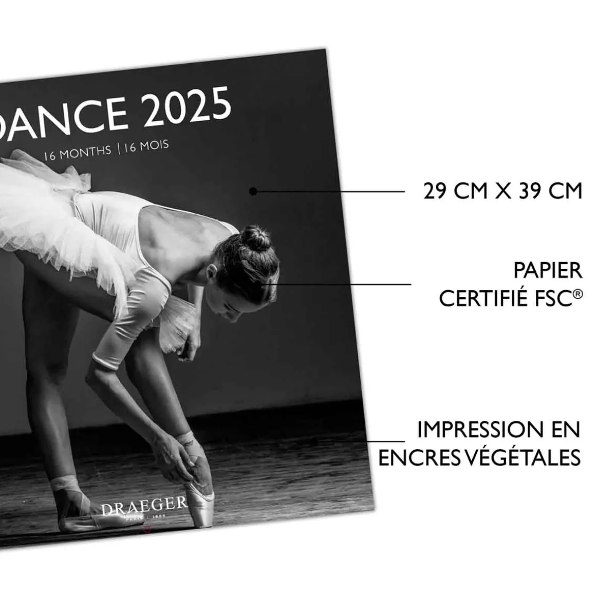 Calendriers|Agendas*Draeger Paris Grand Calendrier Mural 29x29 cm 2025