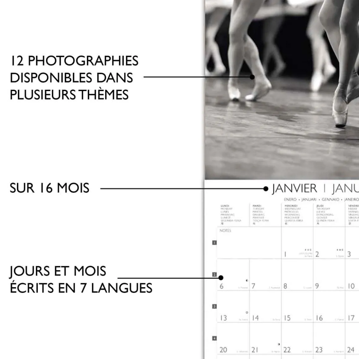 Calendriers|Agendas*Draeger Paris Grand Calendrier Mural 29x29 cm 2025