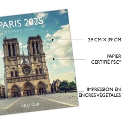 Calendriers|Agendas*Draeger Paris Grand Calendrier Mural 29x29 cm 2025
