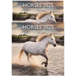 Calendriers|Agendas*Draeger Paris Grand Calendrier Mural 29x29 cm 2025 - Chevaux