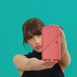 Portefeuilles*Draeger Paris Grand portefeuille femme - rayures rouges et roses