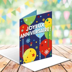 Cartes Géantes|Anniversaire & Invitations*Draeger Paris Grande carte anniversaire Ballons multicolores