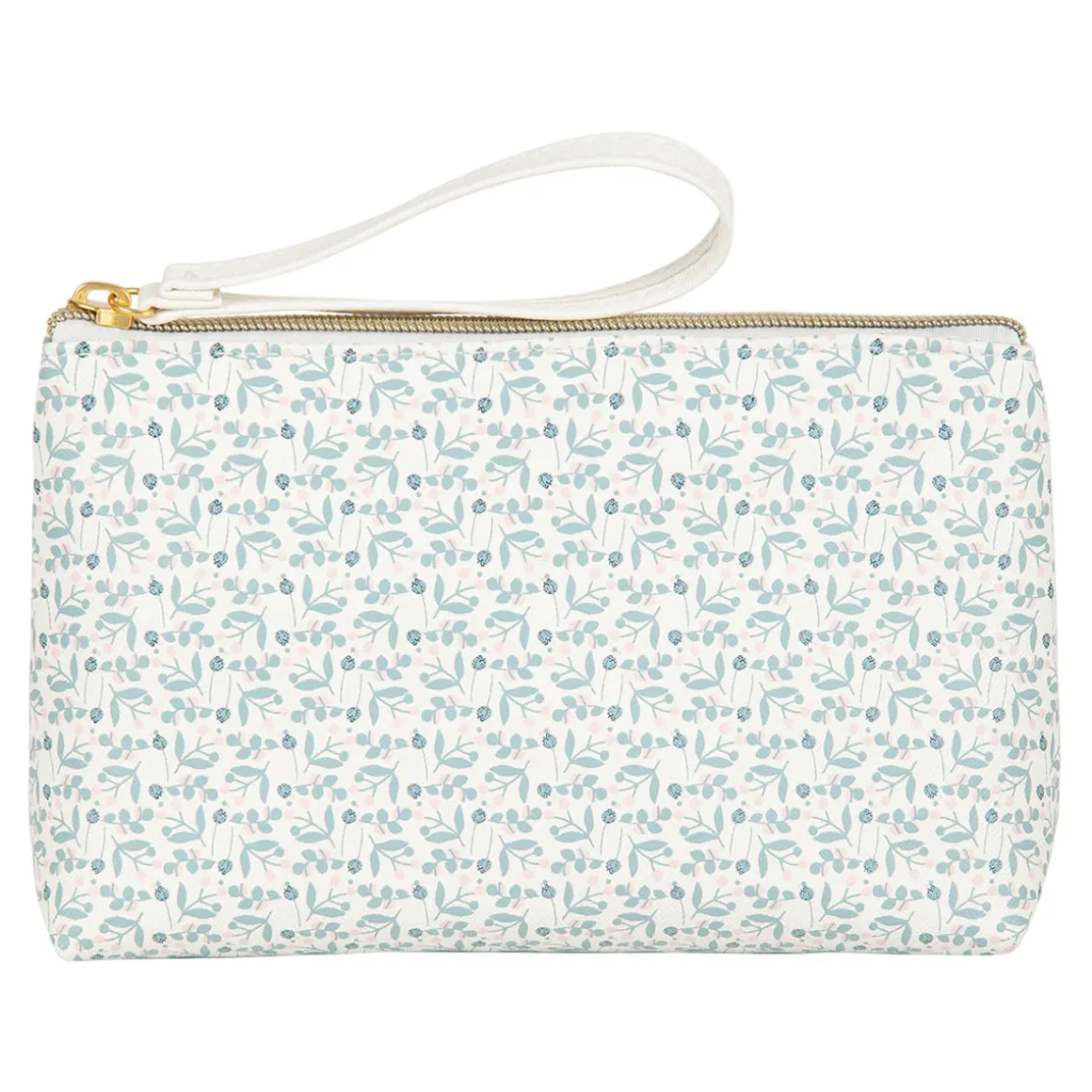 Pochettes & Trousses|Pochettes & Miroirs*Draeger Paris Grande pochette Feuilles bleues