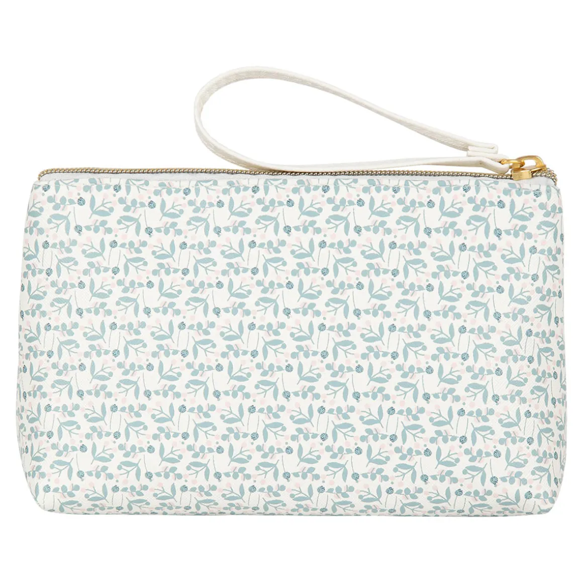 Pochettes & Trousses|Pochettes & Miroirs*Draeger Paris Grande pochette Feuilles bleues