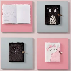 Carnets & Blocs-notes|Accessoires Cocooning*Draeger Paris Journal intime peluche Licorne corail