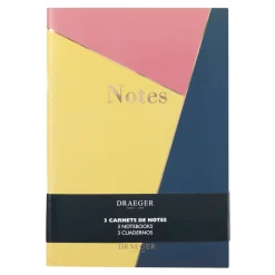 Organiseurs|Carnets & Blocs-notes*Draeger Paris Lot de 3 carnets A5 lignés - bleu, rose, jaune