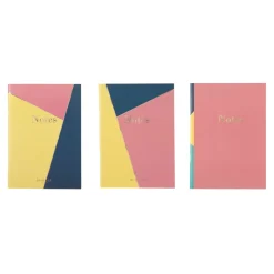 Organiseurs|Carnets & Blocs-notes*Draeger Paris Lot de 3 carnets A5 lignés - bleu, rose, jaune