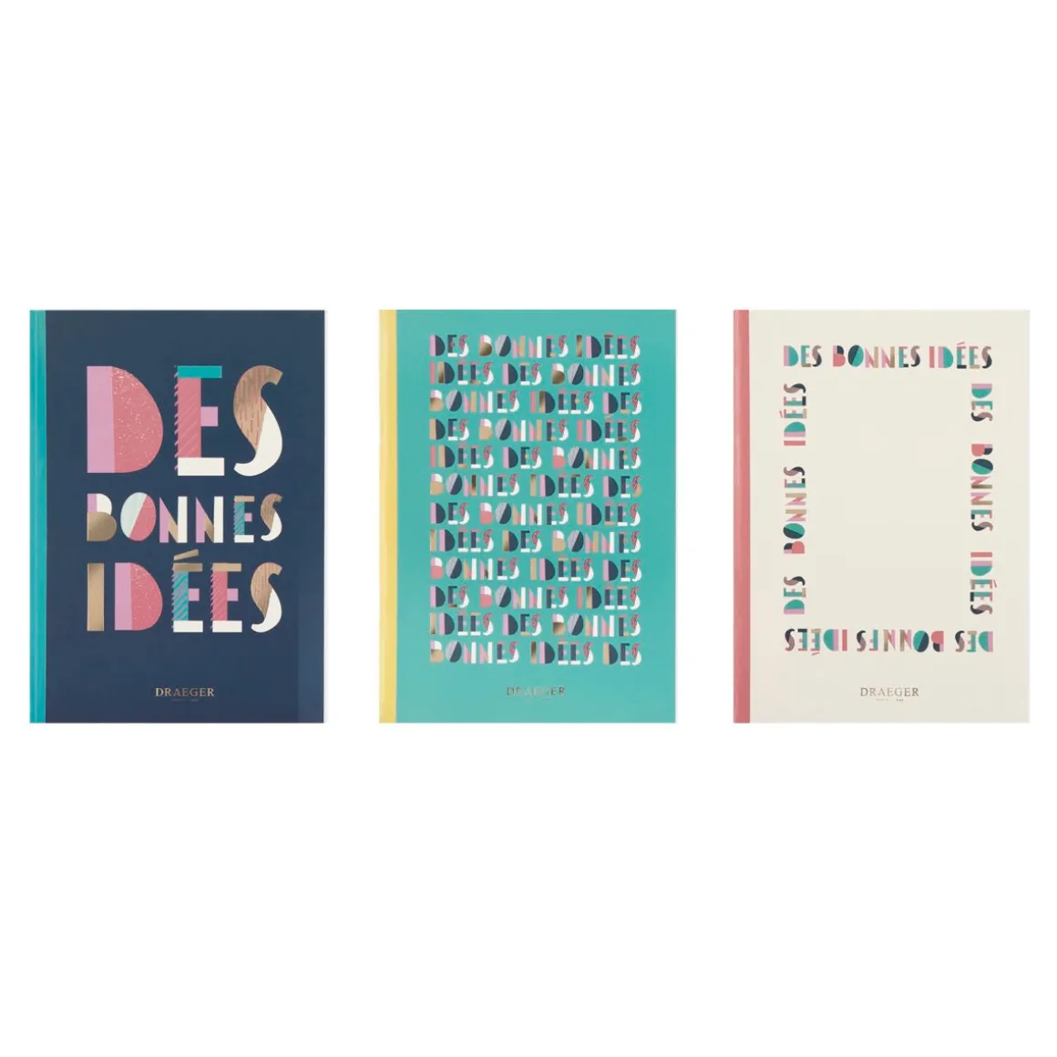 Organiseurs|Carnets & Blocs-notes*Draeger Paris Lot de 3 carnets A5 lignés - Des bonnes idées