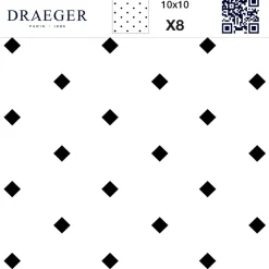 Stickers & Embellissements*Draeger Paris Lot de 8 carrés adhésifs - motif carré noir