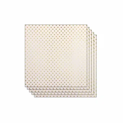Papier Unitaire*Draeger Paris Lot de 5 Feuilles de Papier Scrapbooking Moucheté - Blanc à pois