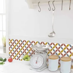 Stickers De Carrelage|Stickers & Embellissements*Draeger Paris Lot de 5 Stickers Carrelage 15x15 cm Rosaces Multicolores