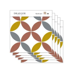 Stickers De Carrelage|Stickers & Embellissements*Draeger Paris Lot de 5 Stickers Carrelage 15x15 cm Rosaces Multicolores