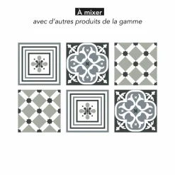 Stickers De Carrelage|Stickers & Embellissements*Draeger Paris Lot de 5 Stickers carrelage 15x15 cm Lys Noir