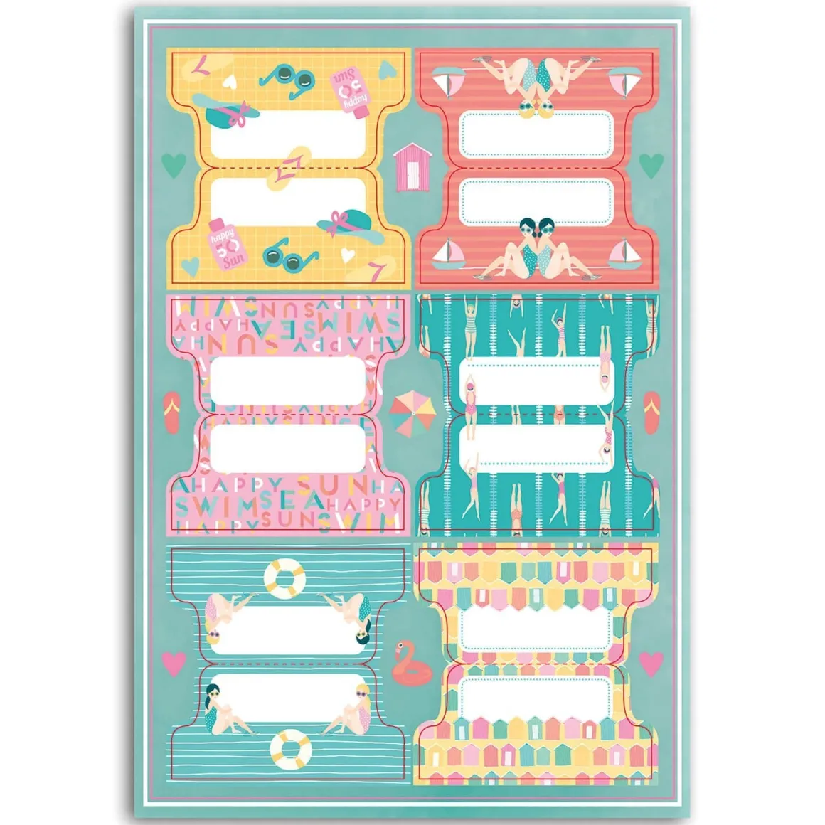 Stickers Muraux|Stickers D'organisation*Draeger Paris Lot de 24 stickers onglets Baigneuses