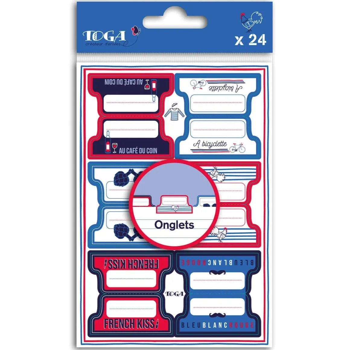 Stickers Muraux|Stickers D'organisation*Draeger Paris Lot de 24 stickers onglets frenchy
